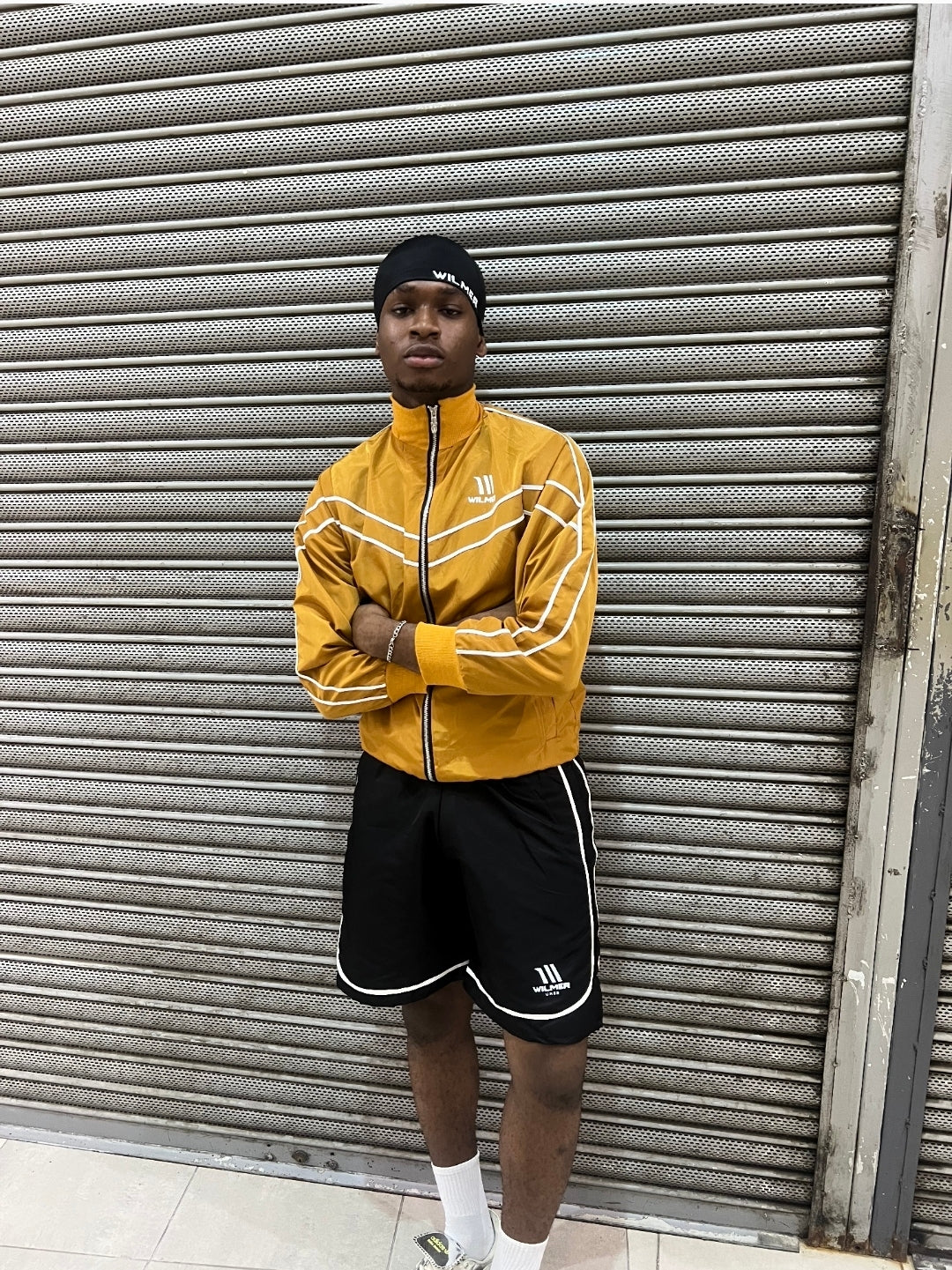 Wilmer Tracksuit Full-Zip in Yellow with Black Side Details and Front Zipper, Short Design, Comfortable Fit